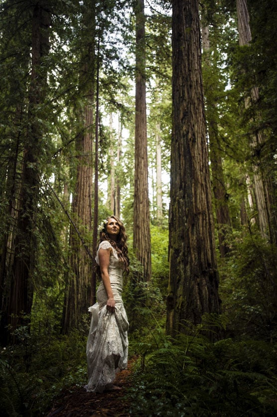 Bride an Groom Portrait, Forest, Jedediah, Post Ceremony, Redwoods