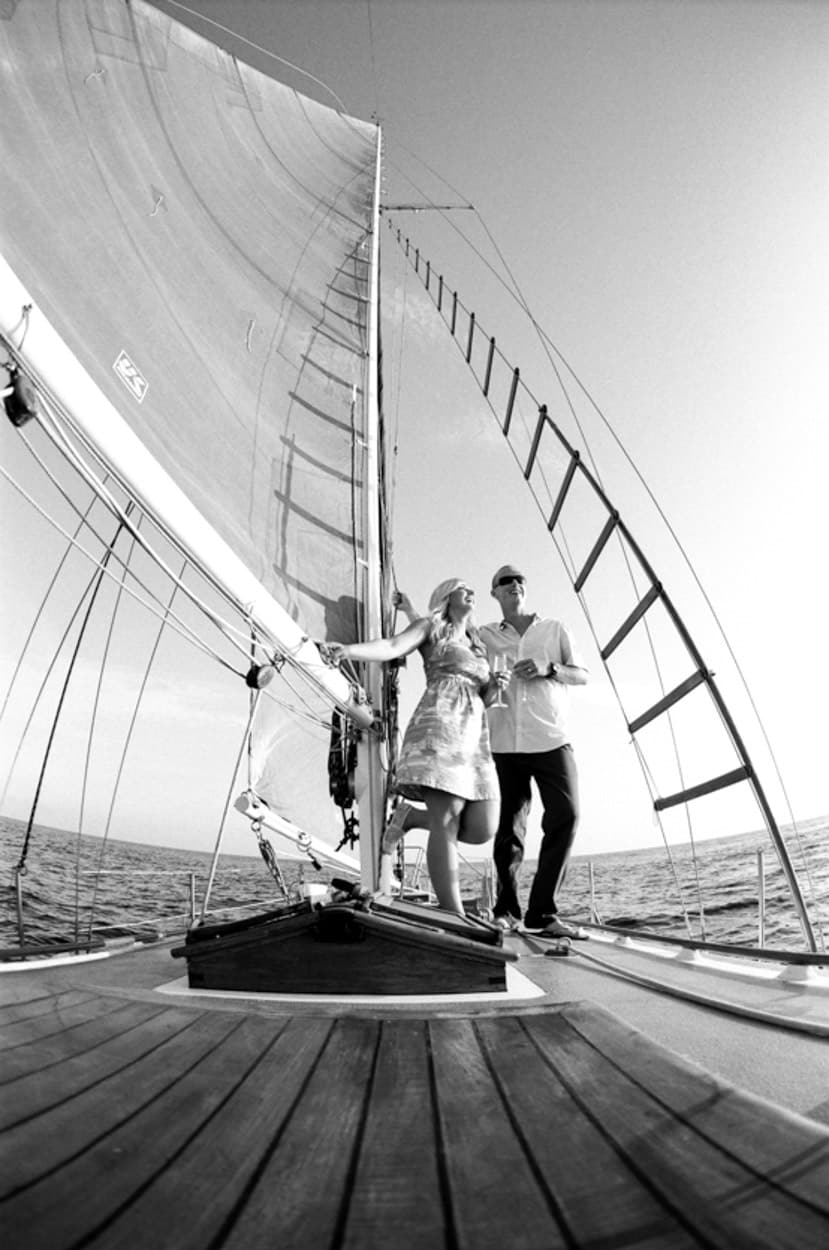 Sailboat engagement session San Diego